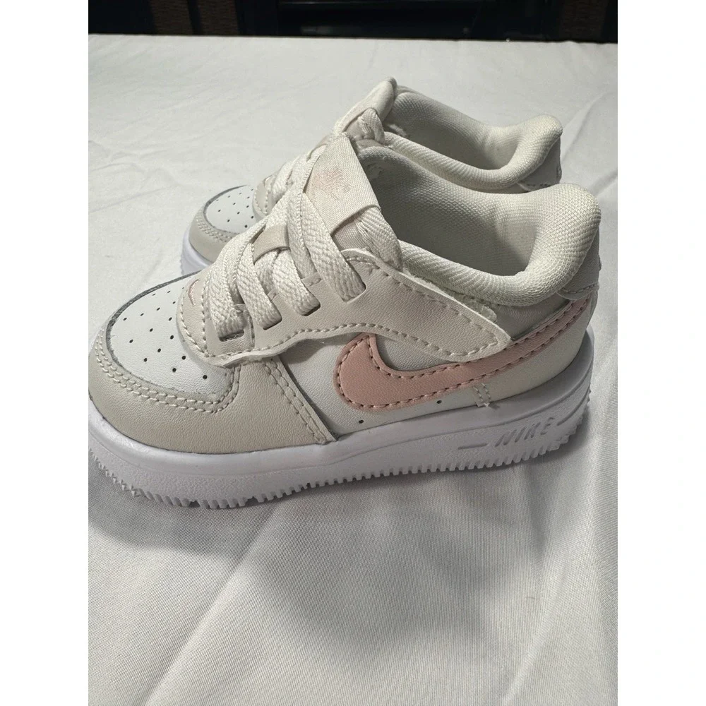 Toddler's Nike Force 1 Low Easyon Phantom/Echo Pink-Summit White (FN0236 006) 5c